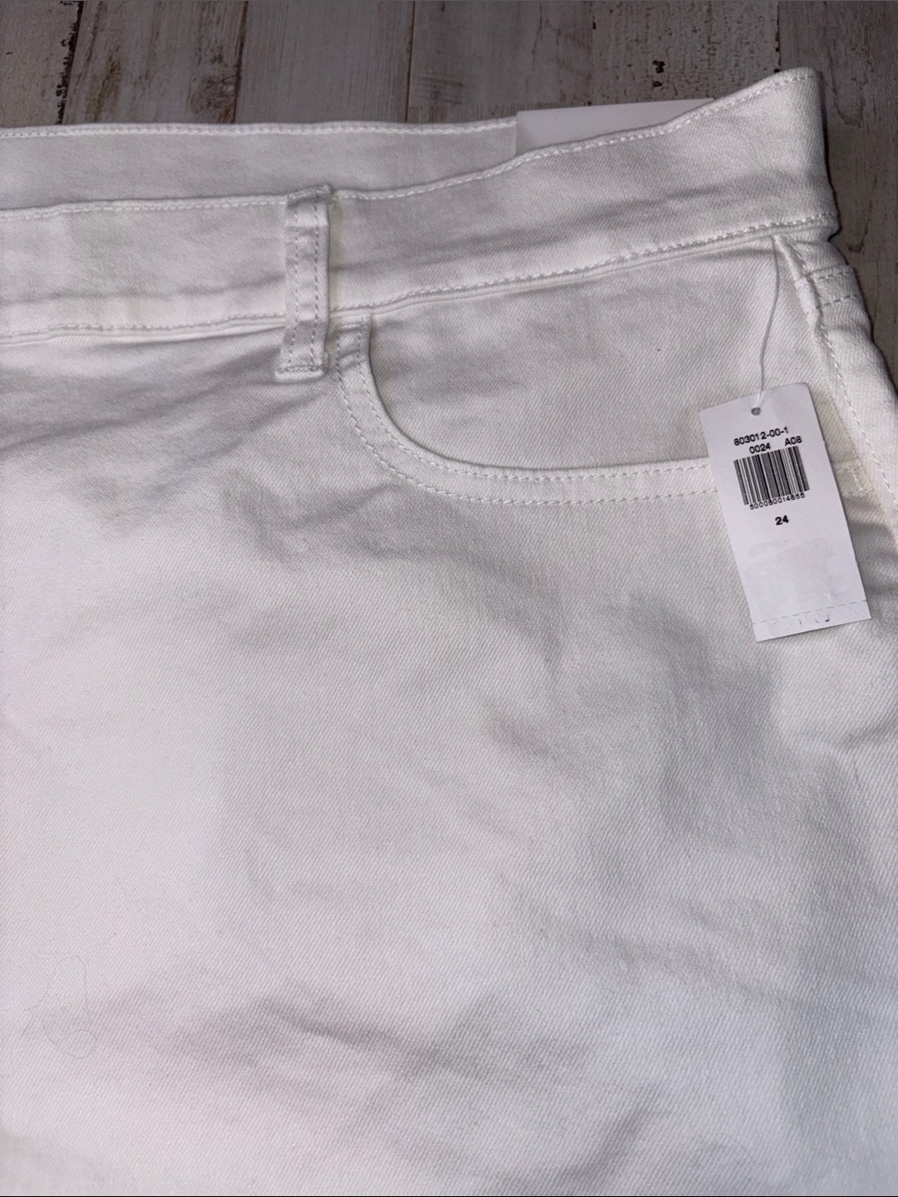 Old Navy High-rise White Denim Rolled Cuff Shorts Plus Size 24 - Picture 8 of 13